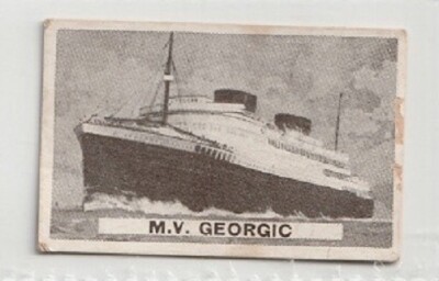 1930s SWEETACRES GUM CARD - STEAMSHIPS OF THE WORLD (M. V. GEORGIC)