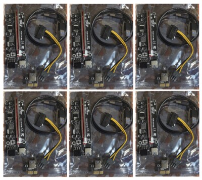BEYIMEI PCI-E 1X to 16X Riser Card, w/ 0.6 m USB 3.0 Extension Cable & 6PIN SATA