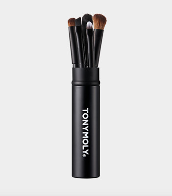 TONY MOLY Makeup Brush Set (5 Brushes) case eyeshadow eyeliner eyebrow US Seller