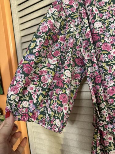 MNG By Mango Linda Dress Midi Pink Floral Puff Sleeve Belted Sz 10 Oversized NWT - Picture 5 of 10