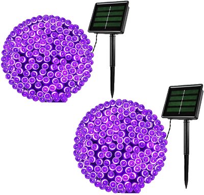 2 Pack Solar String Light 100 LED 33ft 8 Modes Solar Christmas Lights Waterproof