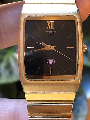 Seiko 5 vintage watch quartz 5y01-5020 Men's Watch Works! Tank style | eBay