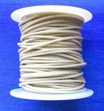 50 ft" PRO Grade Vintage Style Cloth Push Back Guitar Wire White / Ivory "Tinned