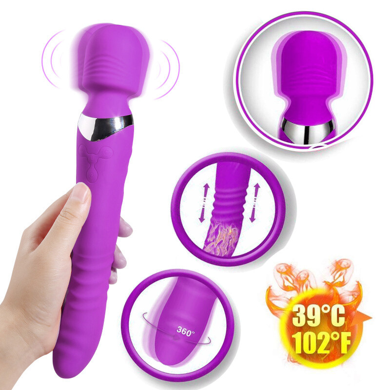 7-Speed Clit Vibrator Thrusting Heating USB Rechargeable Women Sex Massager  Toys
