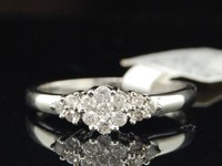 Flower Diamond Engagement Ring 14k White Gold Round Cut Promise Band 1/4 Ct. on sale Flower Diamond Engagement Ring 14k White Gold Round Cut Promise Band 1/4 Ct. on sale