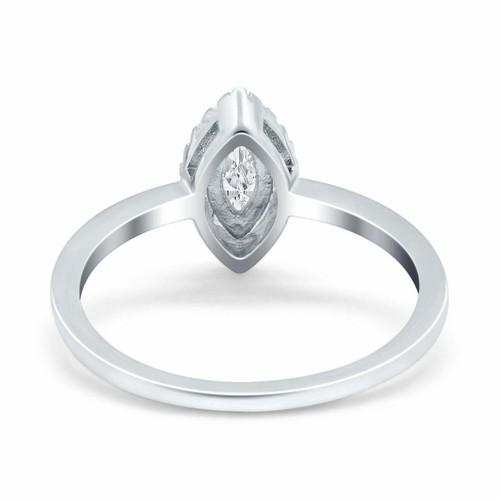 Halo Marquise Engagement Ring Black Tone, Simulated CZ 925 Sterling Silver - 第 15/30 張圖片
