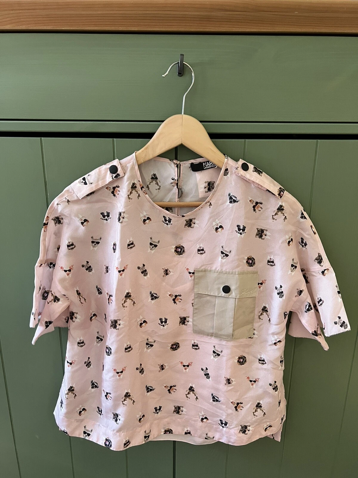 Karl Lagerfeld Pink Silk Signature Blouse 2-piece Set