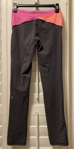 Ivivva by Lululemon Girls Leggings Size 12 Full-Length Black Pink Orange - Picture 2 of 6