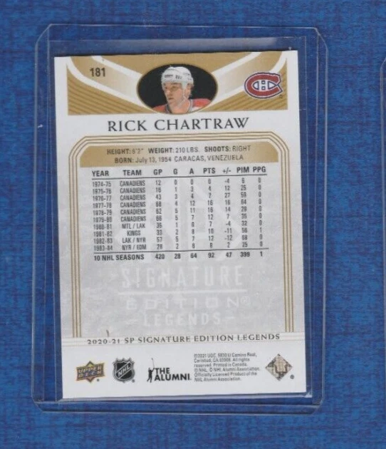 2020-21 Upper Deck SP Signature Edition Legends Gold # 181 Rick Chartraw - Image 2 of 2