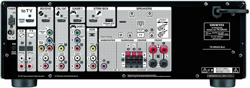 ONKYO TX-SR343 B AV receiver 5.1ch corresponding black TX-SR343 B - Image 2 of 4