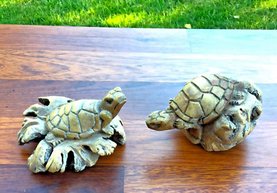 Pair of Vintage Hand Carved Turtles / Single Burl Wood Bole Sculptures ...