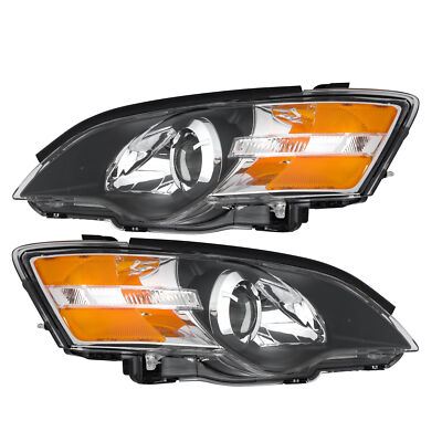 LABLT Headlights For 2005-07 Subaru Legacy Outback Halogen Black Left+Right Side