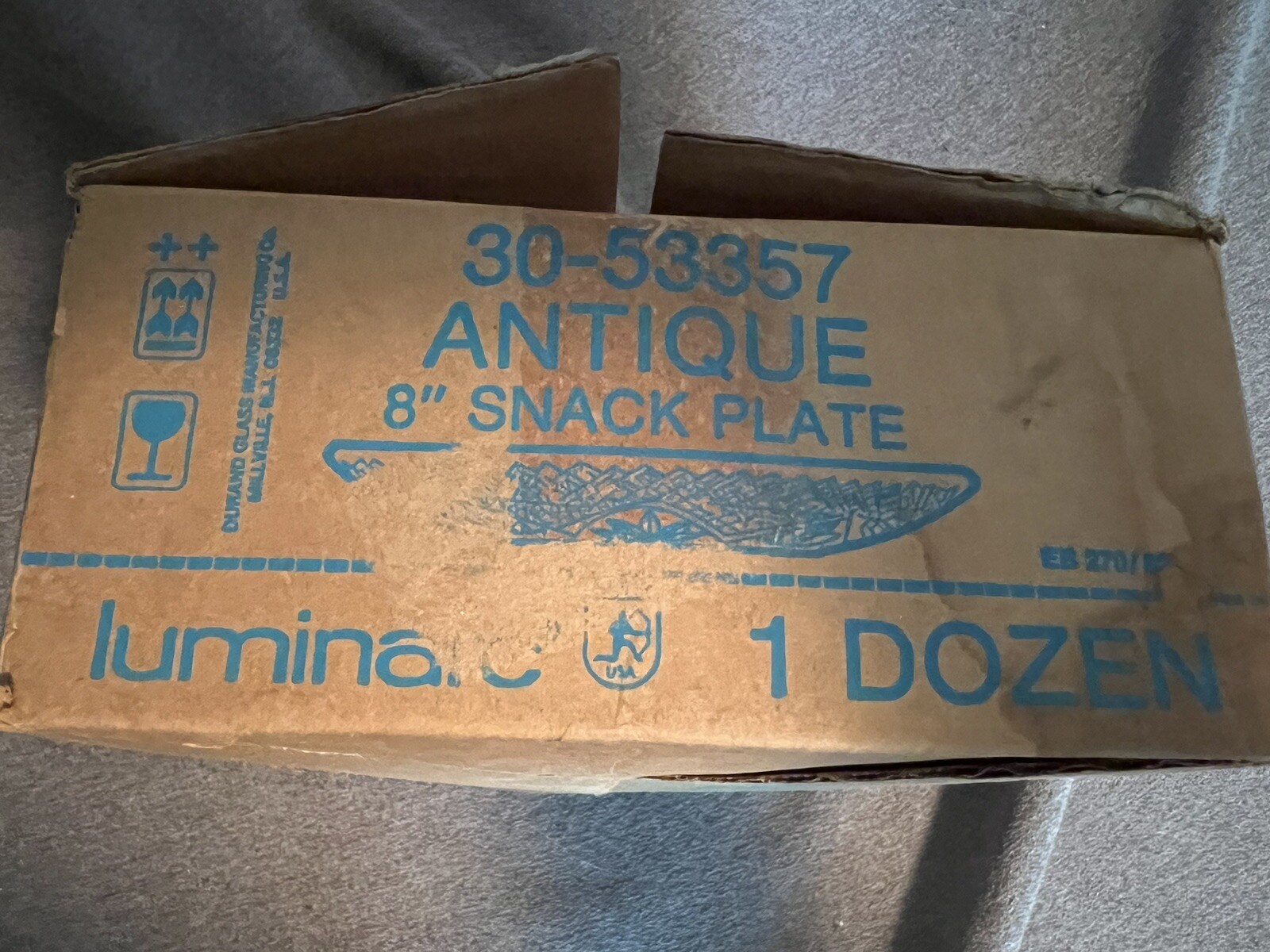 VTG  Luminarc Cristal D'Arques Durand  8” Snack Plates Dozen Lot # 30-53357 NOS!