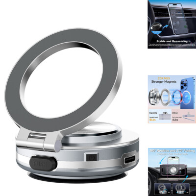 Electric Vacuum Car Suction Magnetic Phone Mount 360° Rotating Holder for Phone