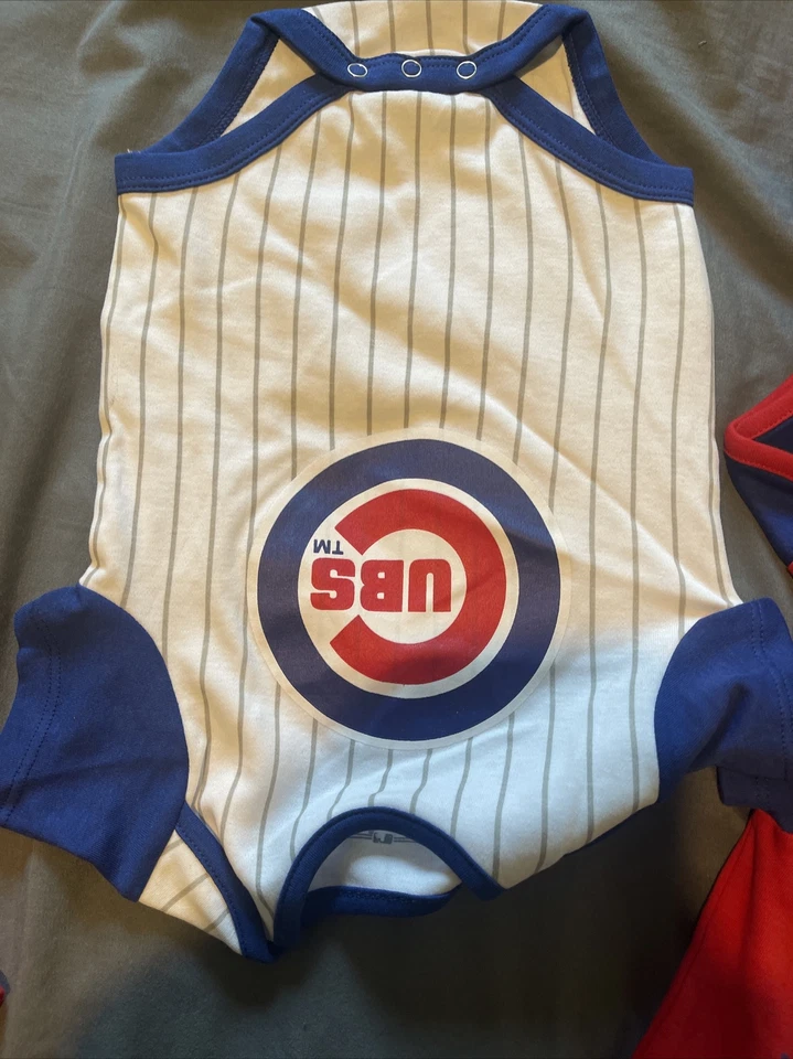 Body de 3 piezas "bates de béisbol" Chicago Cubs MLB béisbol bebé varias tallas Foto 4 de 4