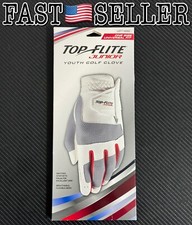 Top Flite Junior Youth Golf Glove, Left Hand One Size White, Red  Gray - NEW 