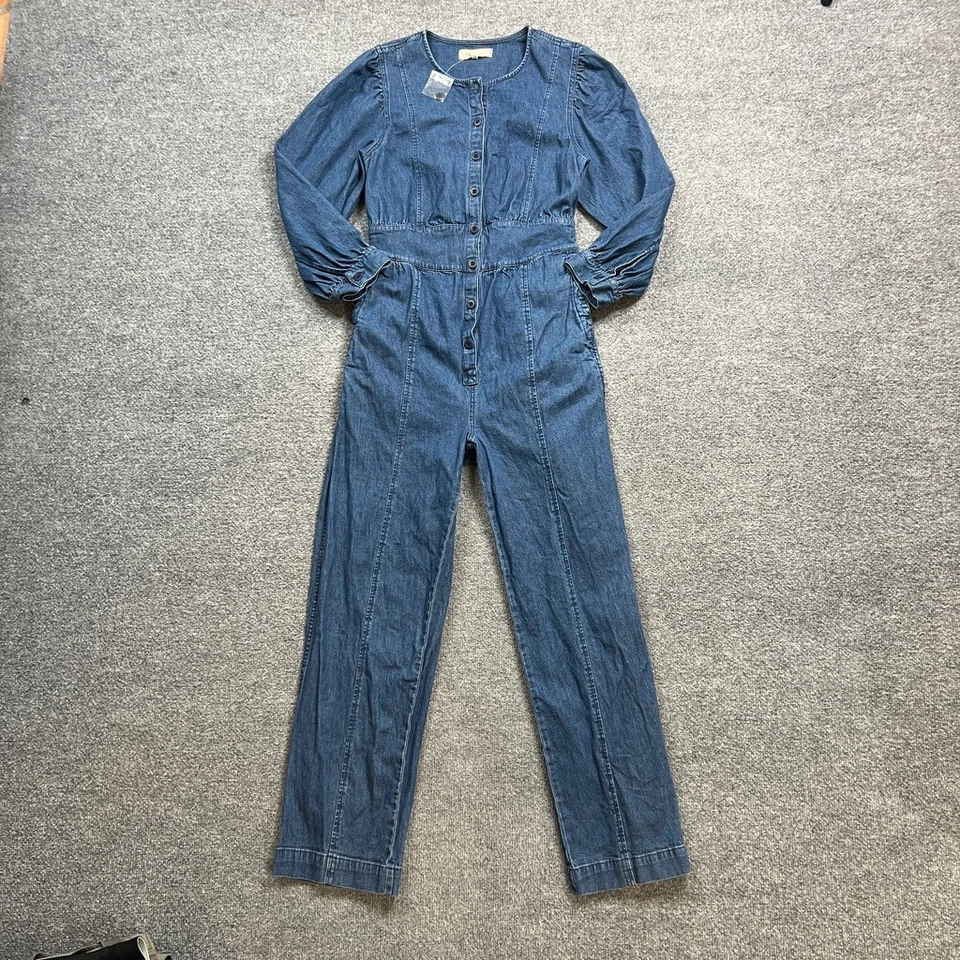 Mono Madewell Mujer 4 Denim Pierna Recta Botón Manga Larga Cintura Calada Foto 2 de 4