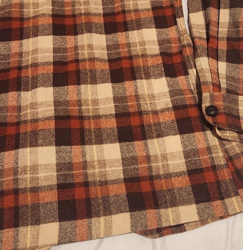 Vintage Pendleton Plaid 100% Virgin Wool Blazer Jacket Men's M Orange Brown - Picture 10 of 11