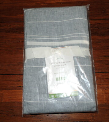 Pottery Barn TENCEL Henderson Stripe Sham Euro 26 x 26 NEW $59 Farmhouse Country
