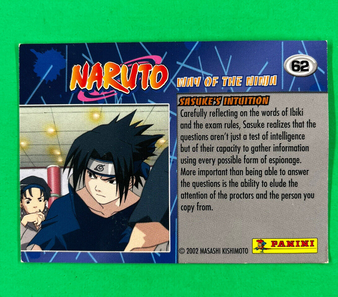 Sasuke's Intuition #62 2002 Panini Naruto Way Of The Ninja Event Trading  Card | eBay