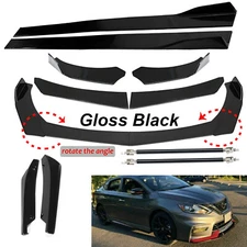 Front Bumper Lip Spoiler Splitter Side Skirt Rear For Nissan Sentra Glossy Black