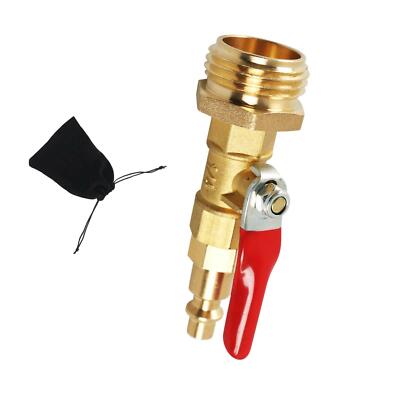 Wohnmobil-Winterset Mit Sprinkler-Ausblasadapter & Absperrventil | 30,5 Cm Schlauch + Messing-Adapter | Zum Ausblasen Von Wasserleitungen