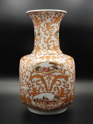 华荣堂粉彩瓷方形花觚Vintage Chinese Huarongtang Famille Rose