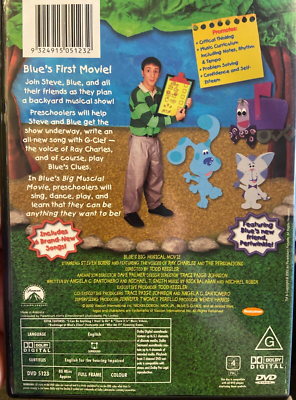 Blue's Clues - Blue's Big Musical Movie region 4 DVD (2000 kids