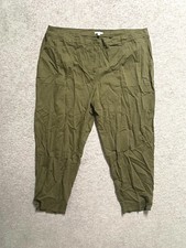 EILEEN FISHER WOMAN Pants Plus size 22W Olive Army Green 100 Cotton Lightweight