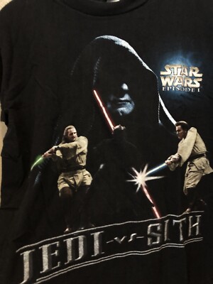 Vintage 1999 Star Wars Episode 1 Jedi vs Sith T Shirt L Darth Maul