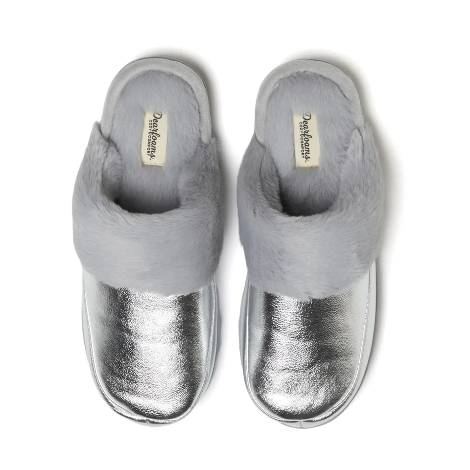 Zapatillas zueco Dearfoams acogedoras cómodas para mujer de material mixto Foto 3 de 4