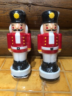 2 Vintage Empire 10'' Nutcracker Christmas Pathway Light Topper Blow Mold - New