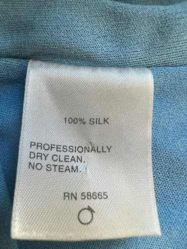 Classiques Entier Sleeveless Solid Blue Silk Crossed V Neck Ruched Blouse Top S - Picture 5 of 6