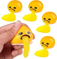 4PCS Round Puking Ball Sucking and Vomiting Lazy Egg Yolk Stress Tricky Game Toy