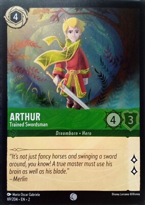 69/204 Arthur trainierter Schwertkämpfer Floodborn Foil Common Disney Lorcana Karte