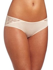 FELINA CHARMING LACE LOW RISE HIPSTER PANTY UNDERWEAR NUDE 730046 LARGE NEW 