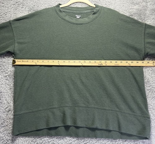 Aerie Women Medium The Chill Crew Sweatshirt Long Sleeve Oversized Green Blue - Picture 4 of 9