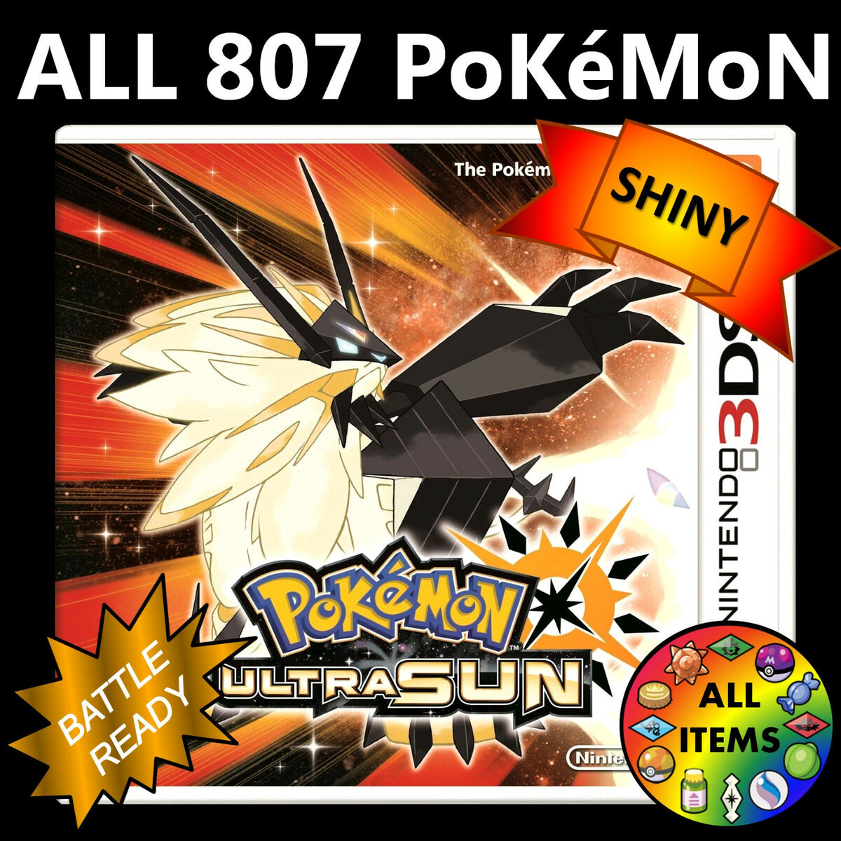 Pokemon Ultra Sun Moon All 807 Shiny Battle Ready Nintendo 3DS