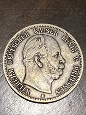 Germany Prussia Wilhelm I Large Silver 5 Marks 1876 B Eagle .900  VERY SCARCE