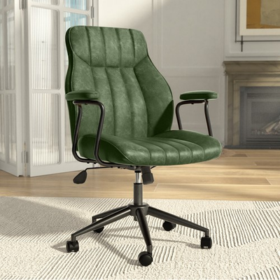 #ad 300lbs Office Desk Chair Mid Century Modern Computer Home Chair Lumbar Support $145.99