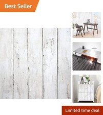Peel and Stick White Wood Wallpaper - Vintage Rustic Shiplap Design, 78.7" x ...