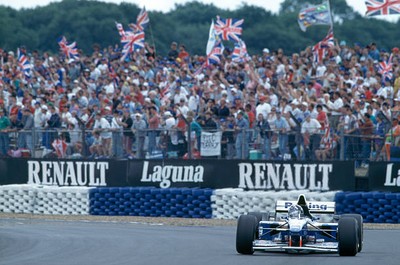 Damon Hill Williams-Renault Team at the British Grand Prix held at- Old Photo