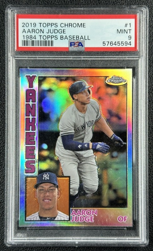 AARON JUDGE PSA 9 2019 TOPPS CHROME #84TC-1 1984 BASEBALL REFRACTOR 5594