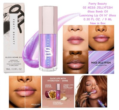 Fenty Beauty 02 MISS JELLYFISH Gloss Bomb Oil Luminizing Lipo Oil N Gloss NIB 