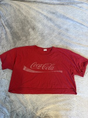 Coca-Cola Red XL Graphic T-Shirt White Logo Advertising Shirt Soda Theme