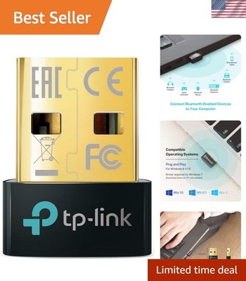 Compact Bluetooth 5.3 Dongle for High-Speed Connectivity with PC & Controllers