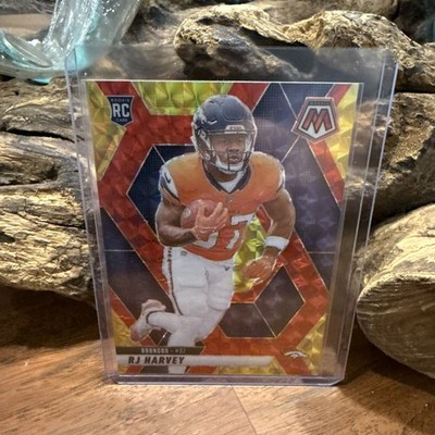2025 Mosaic Football  RJ Harvey Rookie RC#375 Choice Red Yellow Fushion /89