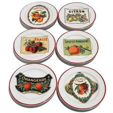 Williams Sonoma Rosanna Harvest Market Appetizer plates Set of 6 Made in Italy