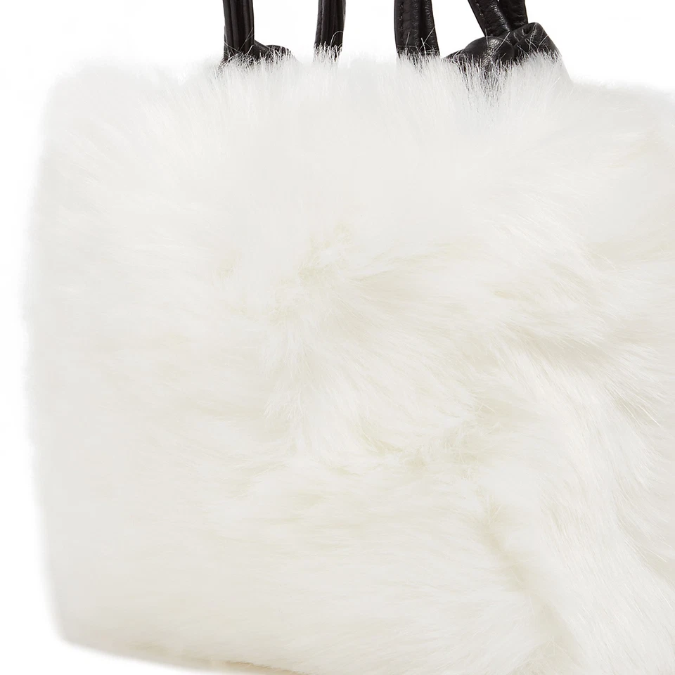 Tosca Blu White Small Faux Fur Bucket Bag - Image 2 of 4