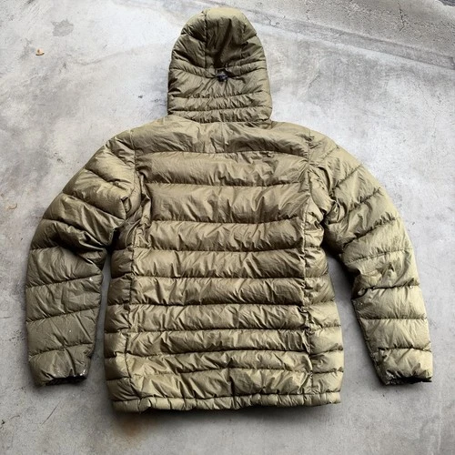 Patagonia Men’s Hi Loft Down Hoody Puffer Coat Medium Green Winter Warm Outdoor image 2